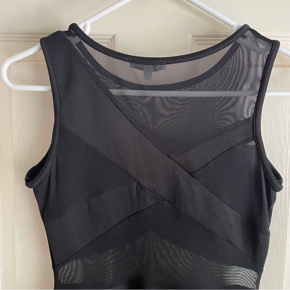 Charlotte Russe Mesh Bodycon Dress - Black - Size Small - LBD - Picture 5 of 5